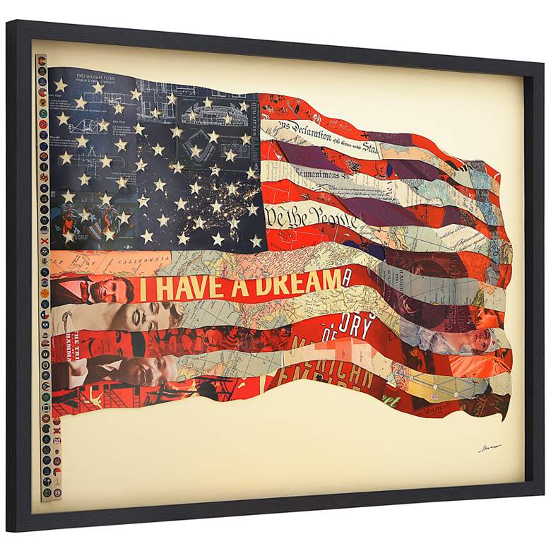 Image 4 Old Glory 40" Wide Dimensional Collage Framed Wall Art more views