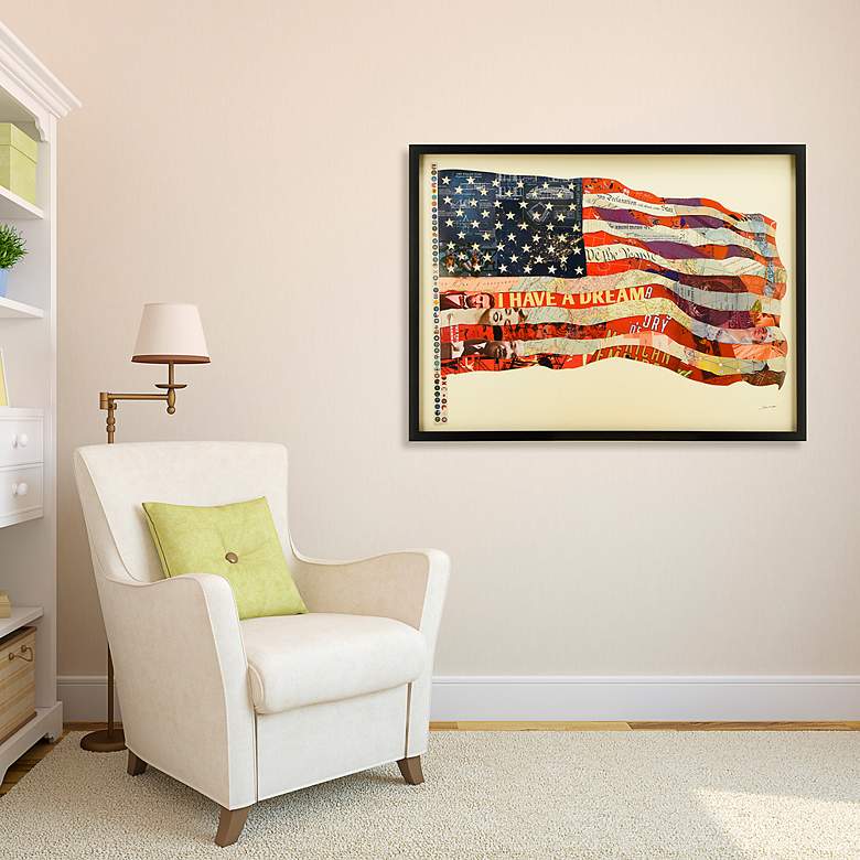 Image 5 Old Glory 40" Wide Dimensional Collage Framed Wall Art more views