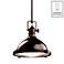Olde Bronze 12"-W Mini Pendant with Fresnel Lens and Dimmer