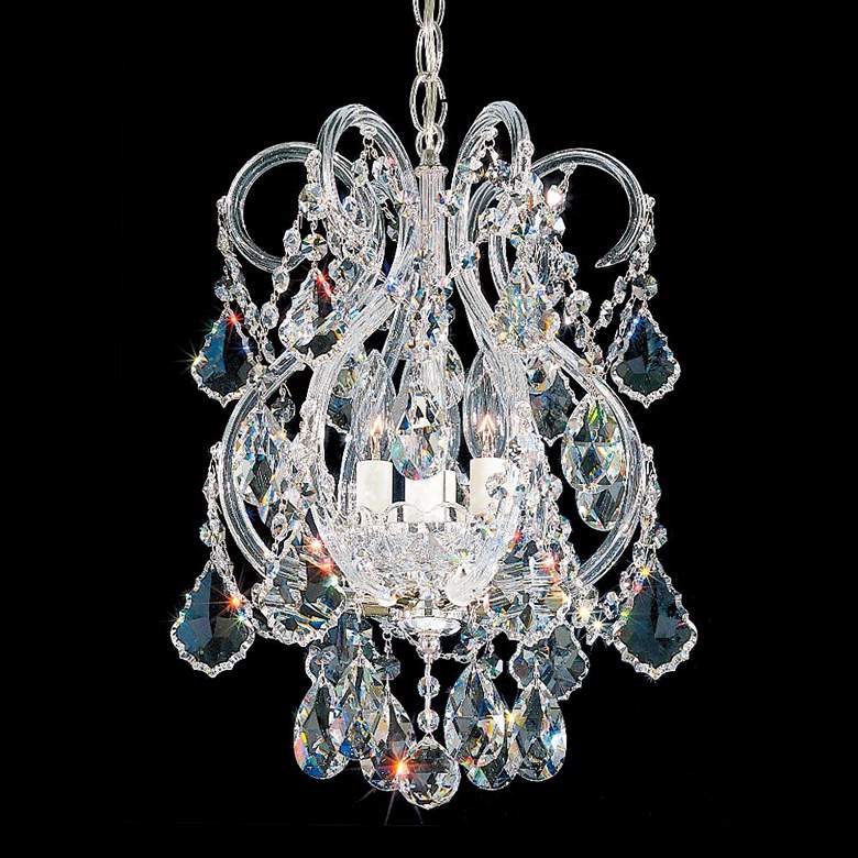 Image 1 Olde World 11" Wide Silver Swarovski Crystal Mini Pendant