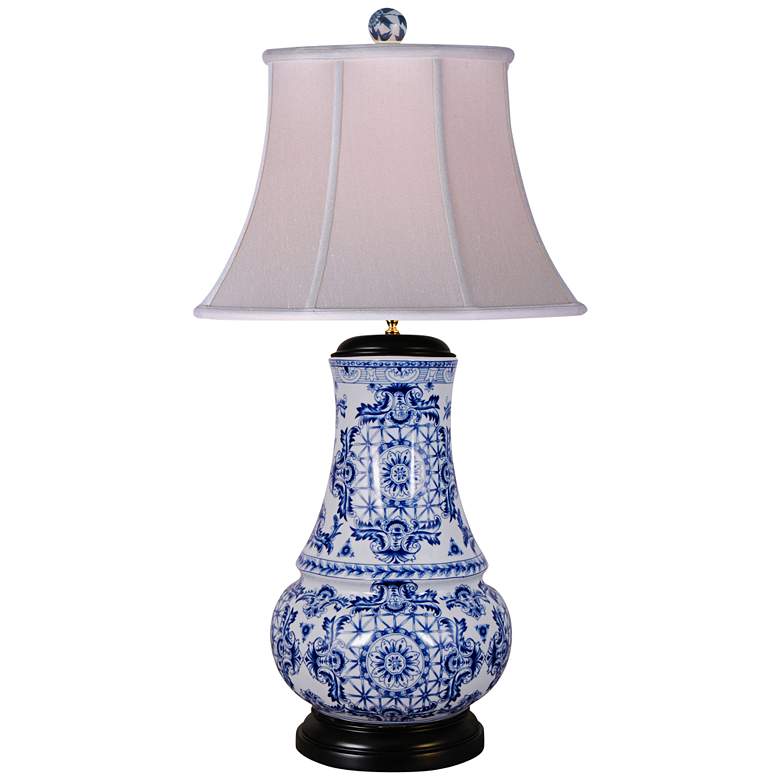 Image 1 Olde World Blue and White Vase Porcelain Table Lamp
