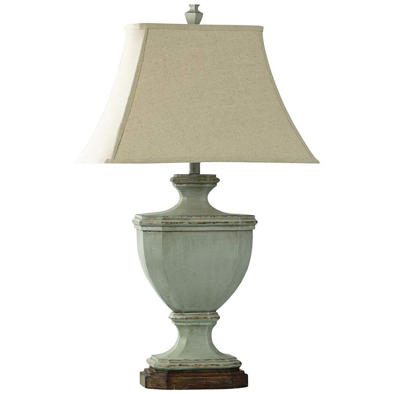 Image 1 Oldsbury Farmhouse Style 34" Blue Table Lamp With Beige Shade
