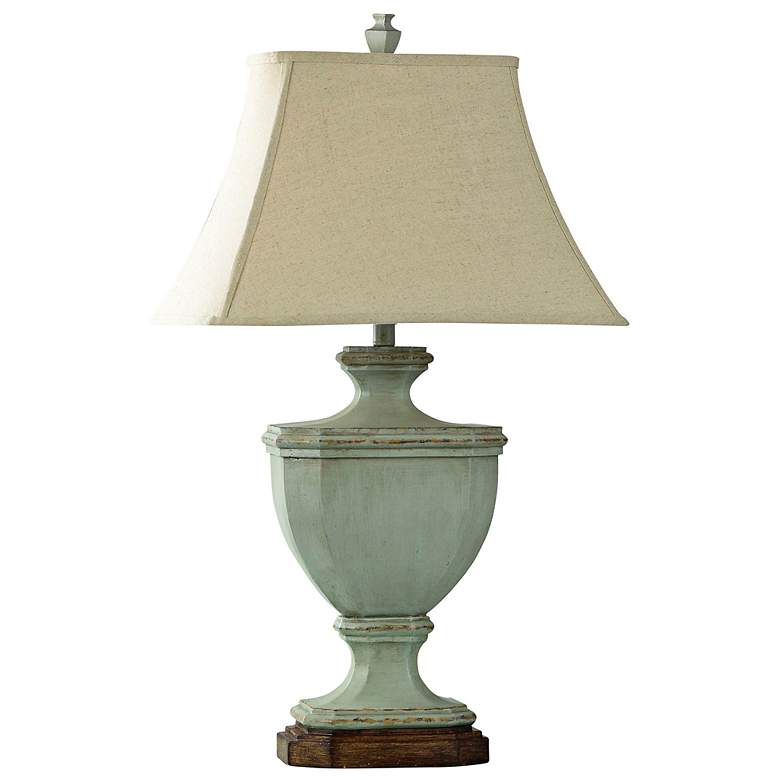 Image 3 Oldsbury Farmhouse Style 34" Blue Table Lamp With Beige Shade more views