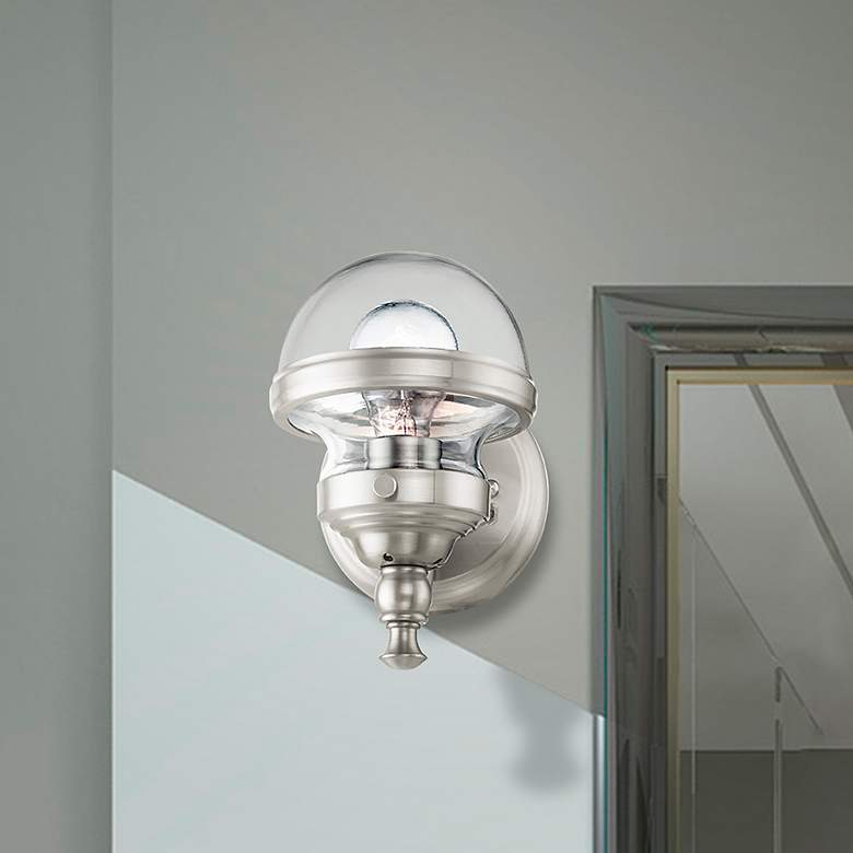 Image 1 Oldwick 1 Light Brushed Nickel Wall Sconce