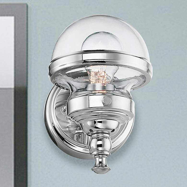 Image 1 Oldwick 1 Light Polished Chrome Wall Sconce