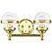 Oldwick 15" Wide Polished Brass 2-Light Bath Light