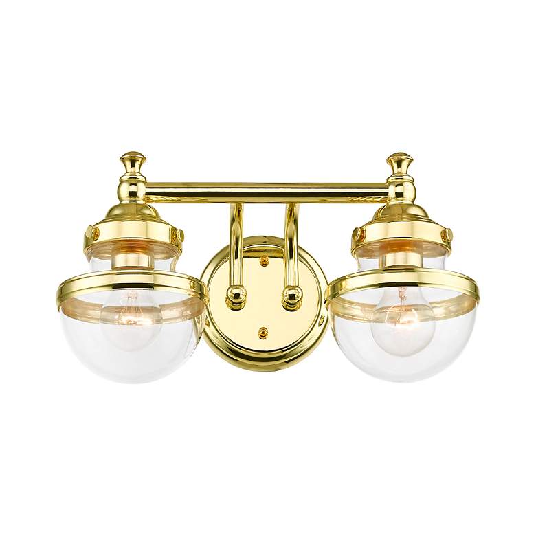 Image 5 Oldwick 15" Wide Polished Brass 2-Light Bath Light more views