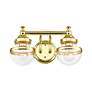 5_Oldwick 15" Wide Polished Brass 2-Light Bath Light more views