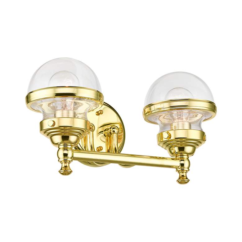 Image 6 Oldwick 15" Wide Polished Brass 2-Light Bath Light more views