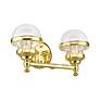 6_Oldwick 15" Wide Polished Brass 2-Light Bath Light more views