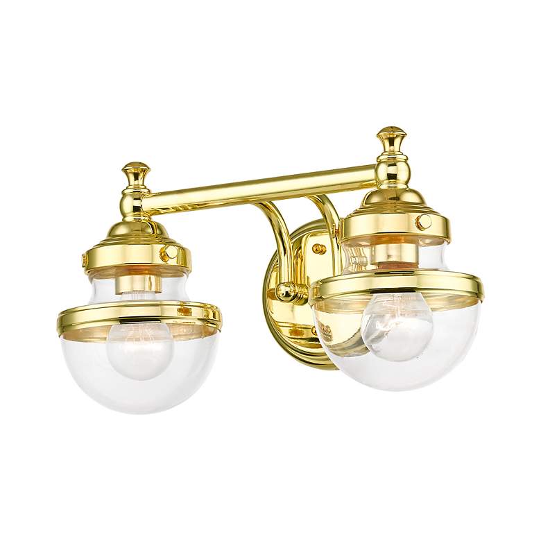 Image 7 Oldwick 15" Wide Polished Brass 2-Light Bath Light more views