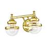 7_Oldwick 15" Wide Polished Brass 2-Light Bath Light more views