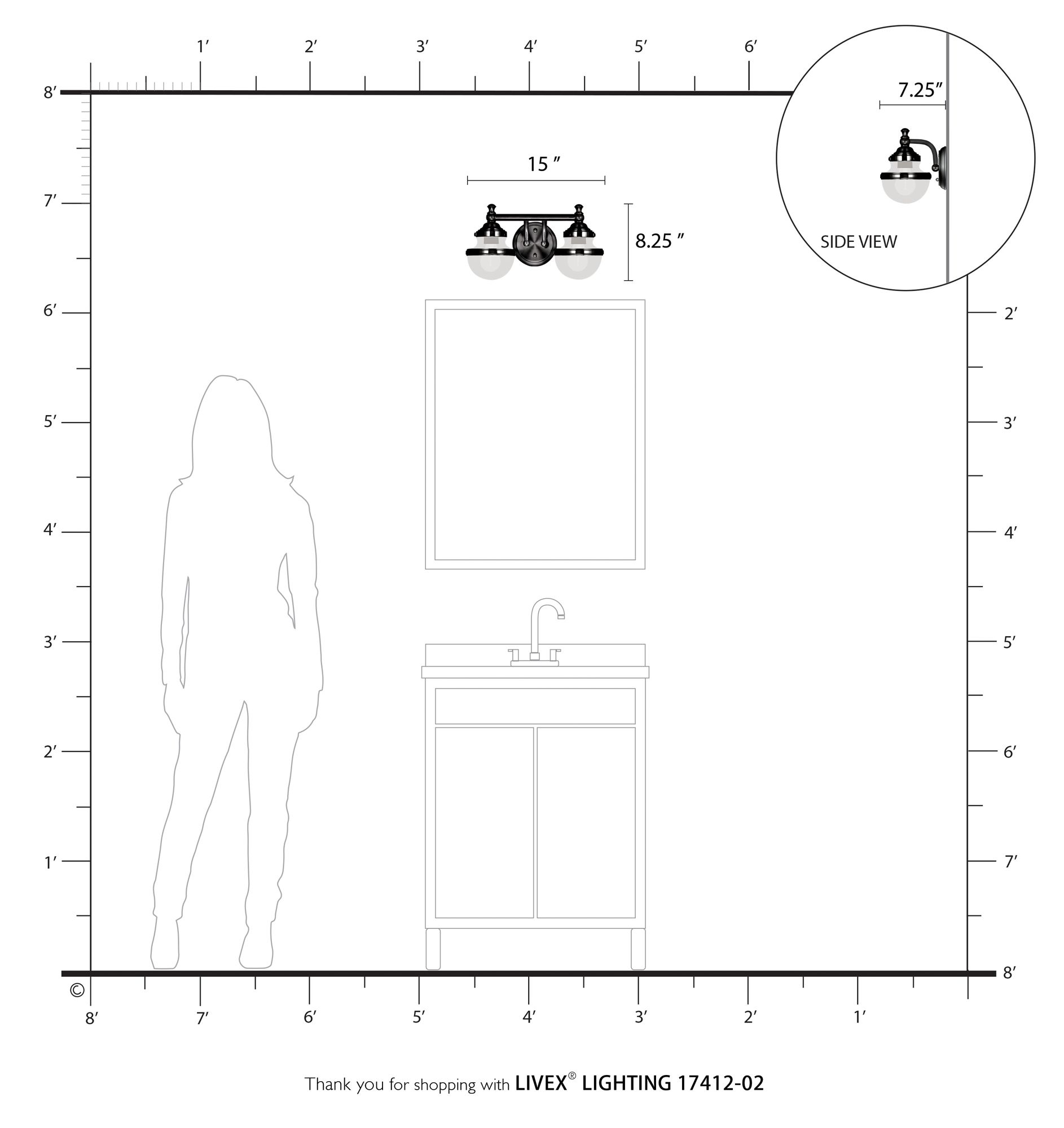 Oldwick 15" Wide Polished Brass 2-Light Bath Light