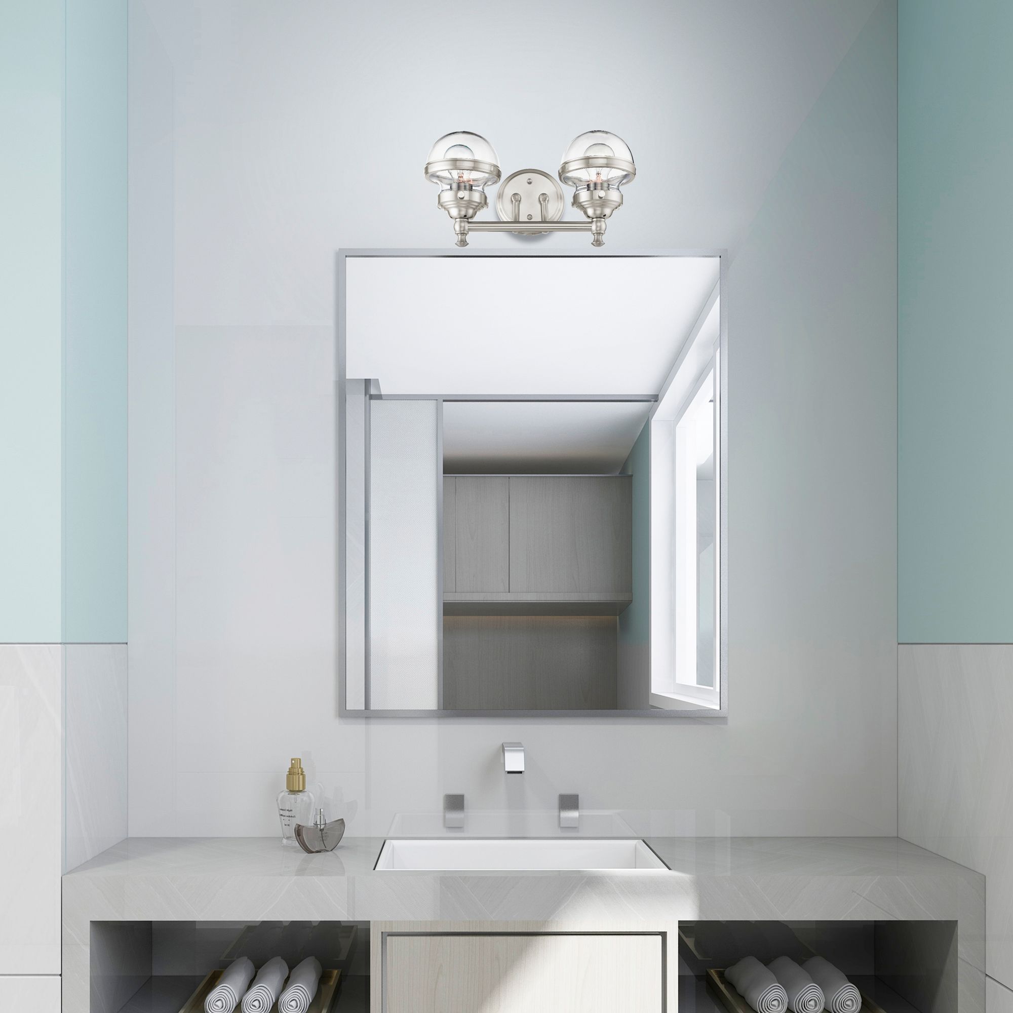 Oldwick 2 Light Brushed Nickel Bath Vanity