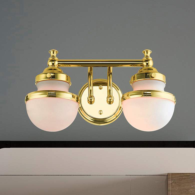 Image 1 Oldwick 2 Light Polished Brass Bath Vanity
