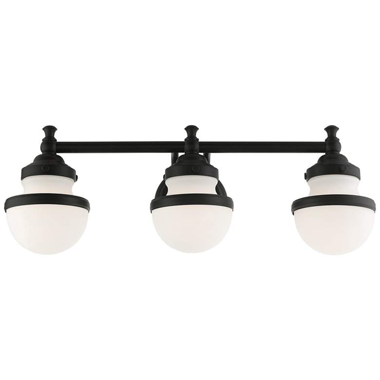 Image 1 Oldwick 24 inch Wide Black 3-Light Bath Light