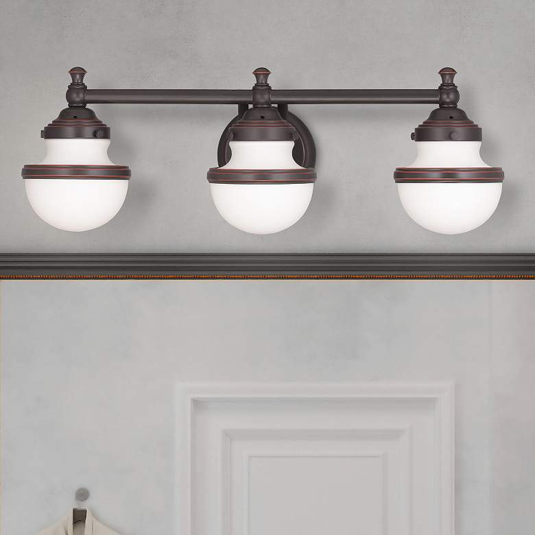 Image 1 Oldwick 24" Wide Olde Bronze 3-Light Vanity Bath Light