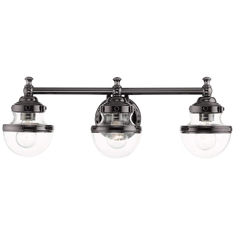 Image 3 Oldwick 24" Wide Polished Black Chrome 3-Light Bath Light