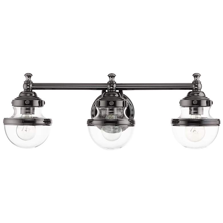 Image 5 Oldwick 24" Wide Polished Black Chrome 3-Light Bath Light more views