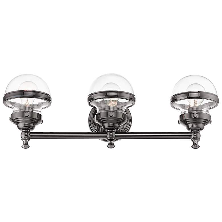 Image 6 Oldwick 24" Wide Polished Black Chrome 3-Light Bath Light more views