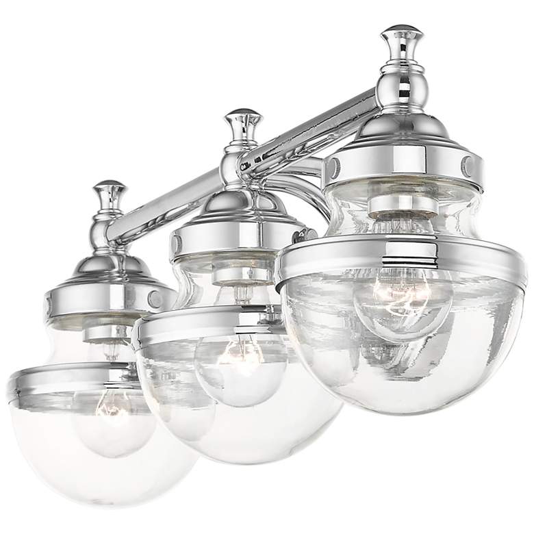 Image 6 Oldwick 24" Wide Polished Chrome 3-Light Bath Light more views
