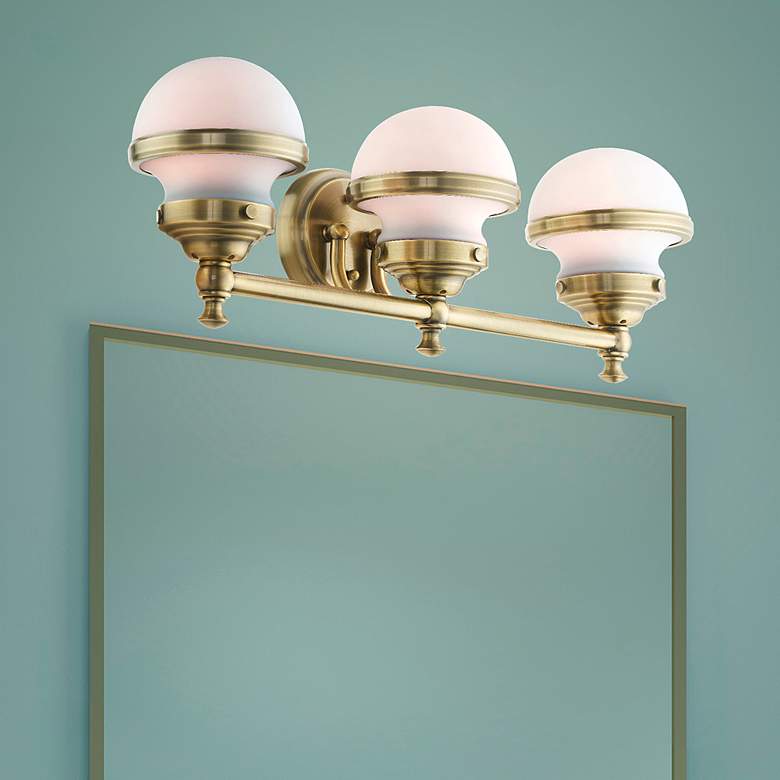 Image 1 Oldwick 3 Light Antique Brass Bath Vanity