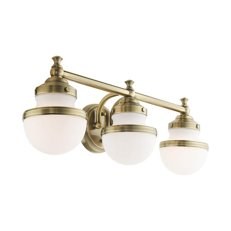 Image 7 Oldwick 3 Light Antique Brass Bath Vanity more views