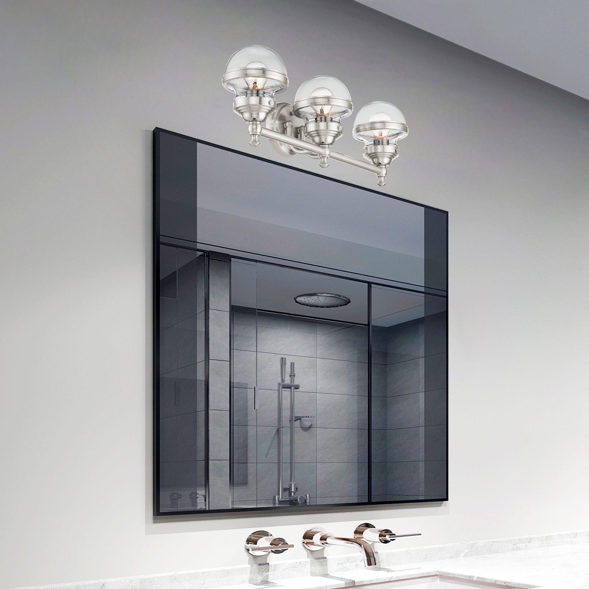 Oldwick 3 Light Brushed Nickel Bath Vanity