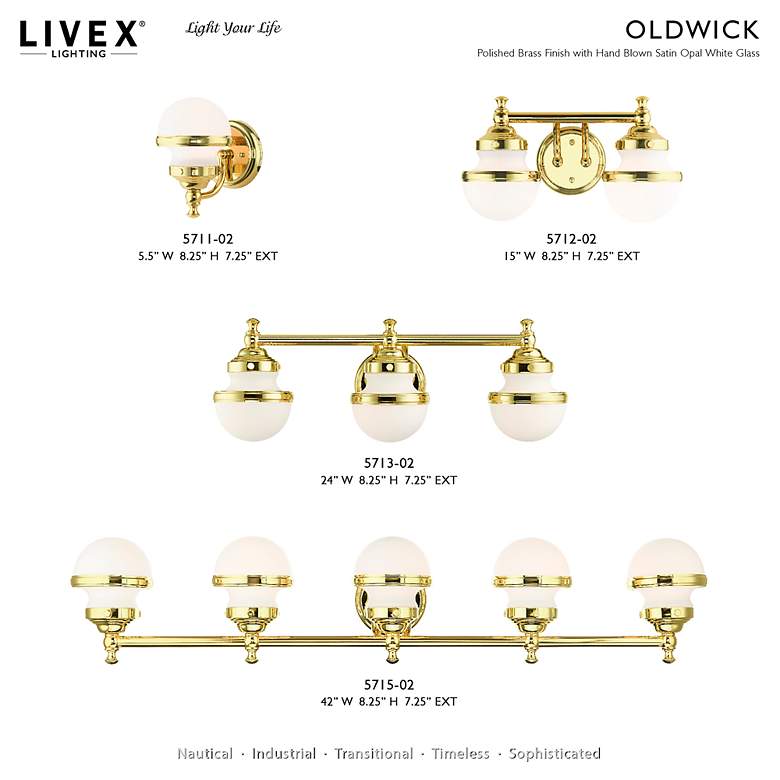 Image 3 Oldwick 3 Light Polished Brass Bath Vanity more views