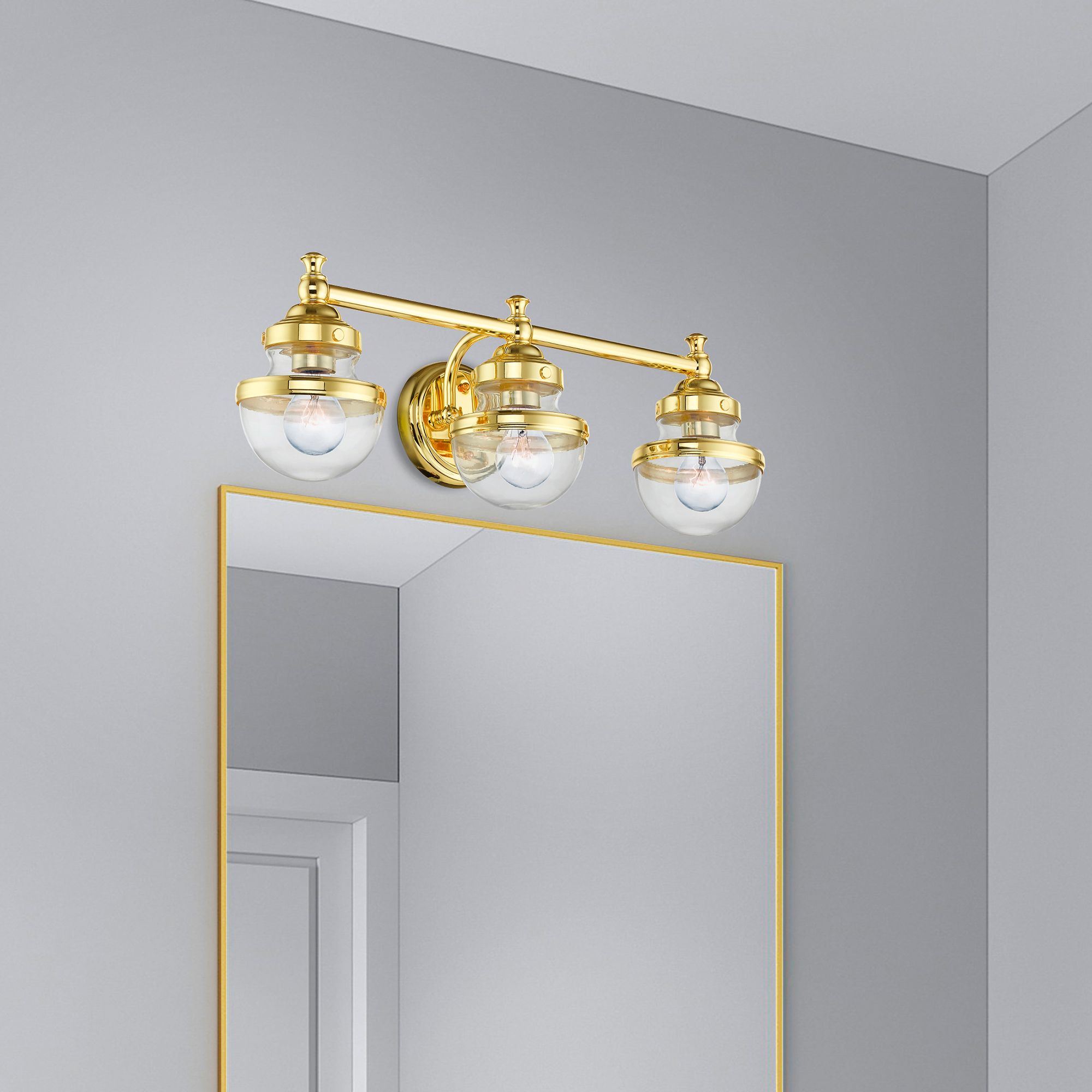 Oldwick 3 Light Polished Brass Bath Vanity