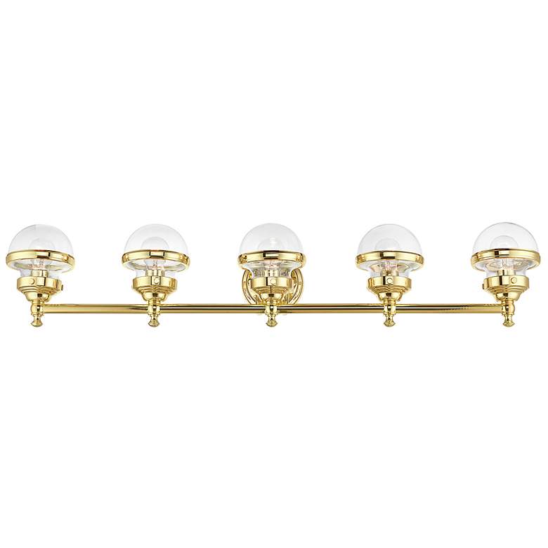 Image 4 Oldwick 42" Wide Polished Brass 5-Light Vanity Bath Light more views