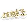 7_Oldwick 42" Wide Polished Brass 5-Light Vanity Bath Light more views