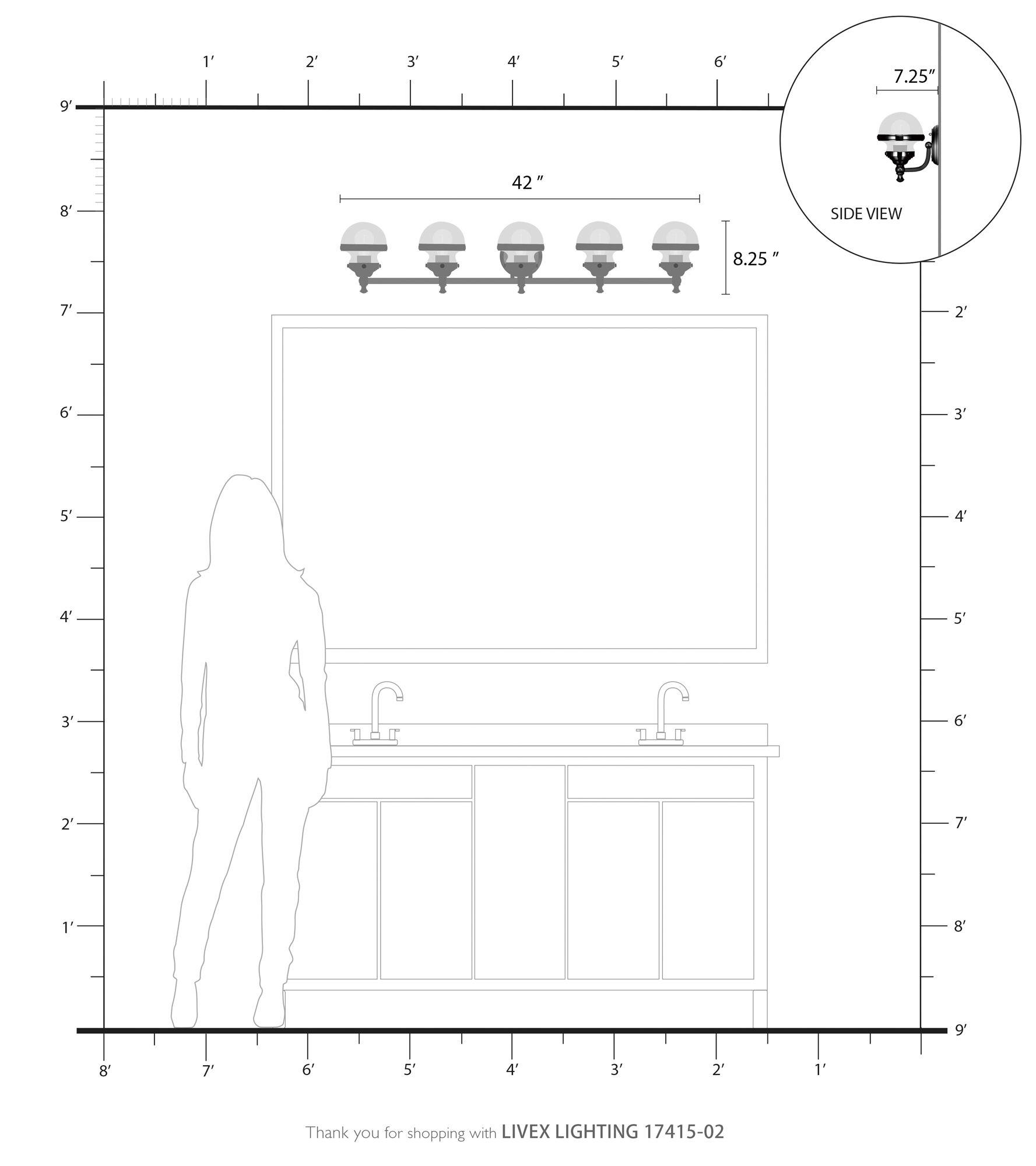 Oldwick 42" Wide Polished Brass 5-Light Vanity Bath Light