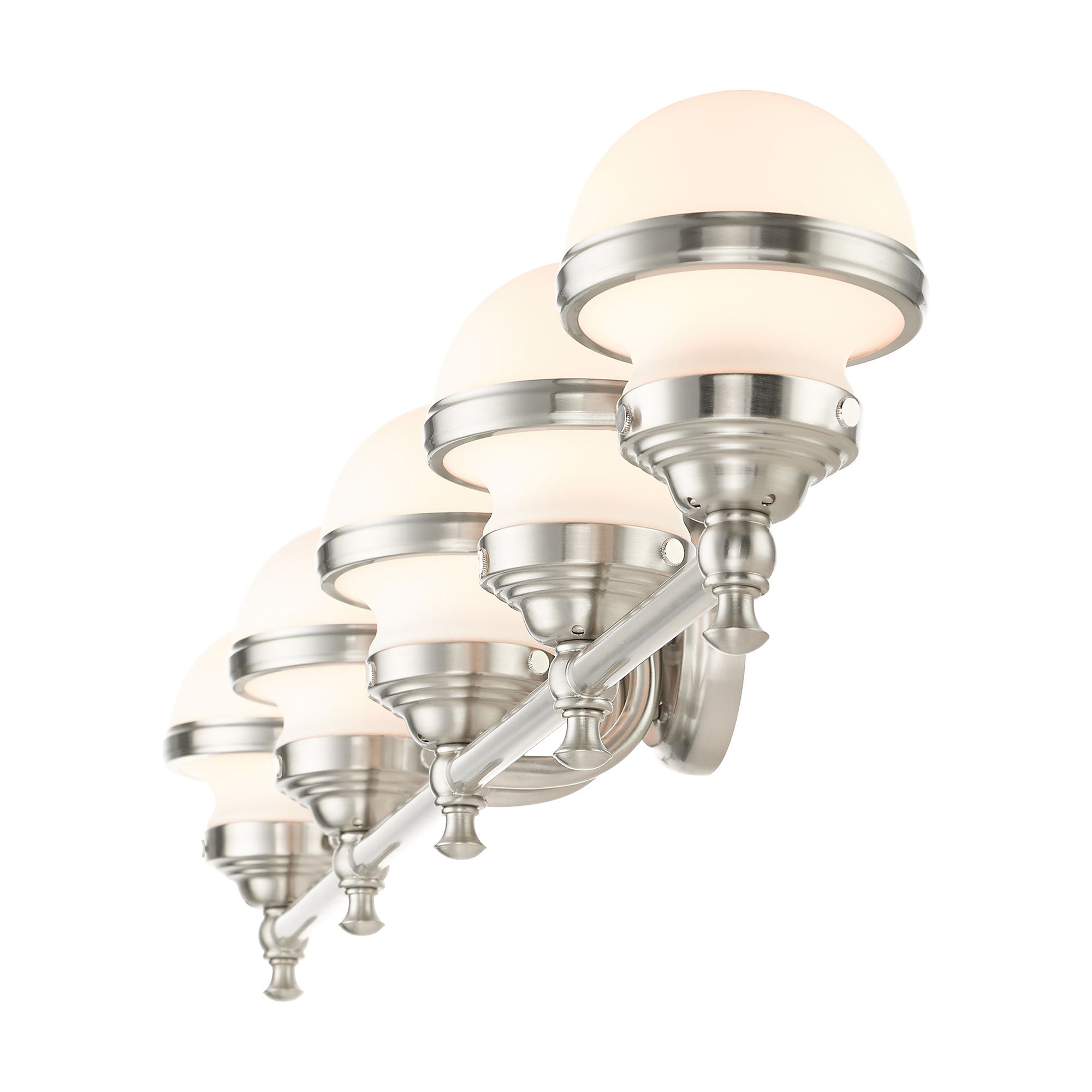 Oldwick 5-Light 8.25-in Brushed Nickel Globe Vanity Light Bar