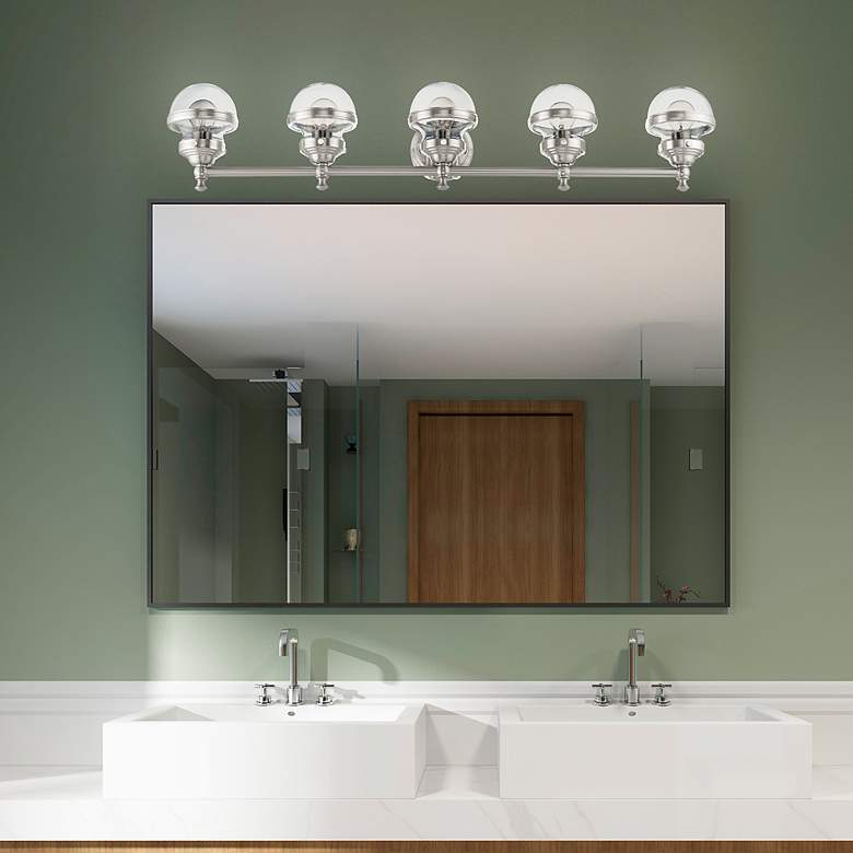 Image 1 Oldwick 5 Light Brushed Nickel Bath Vanity