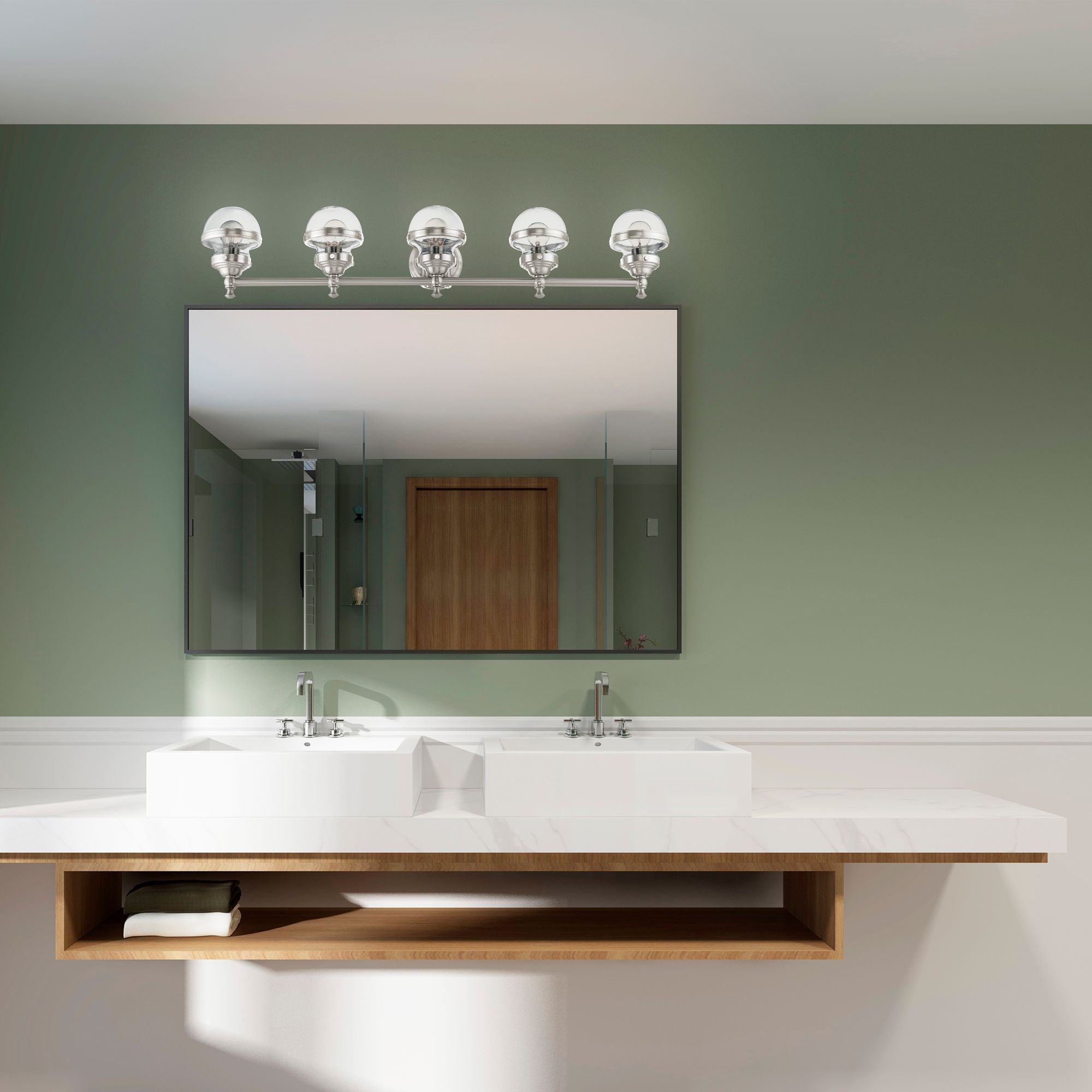 Oldwick 5 Light Brushed Nickel Bath Vanity