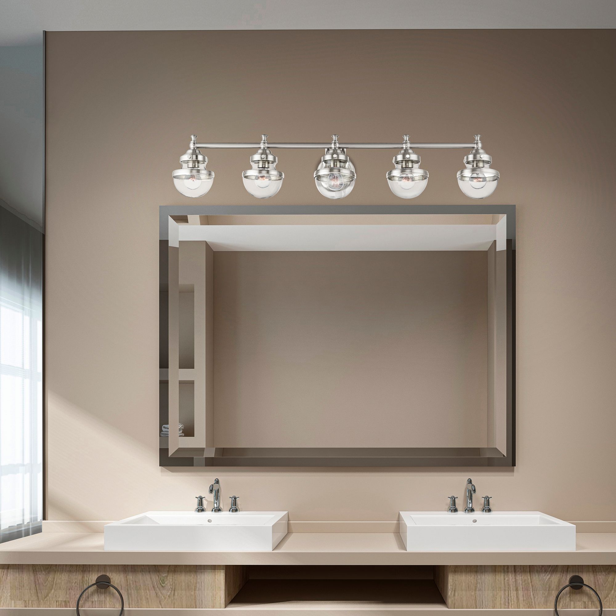 Oldwick 5 Light Brushed Nickel Bath Vanity