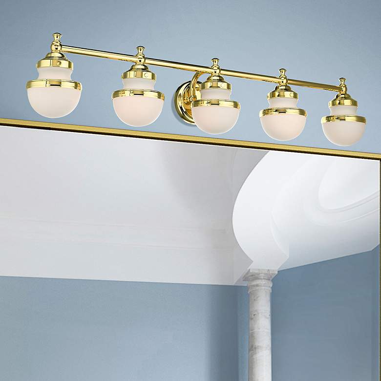 Image 1 Oldwick 5 Light Polished Brass Bath Vanity