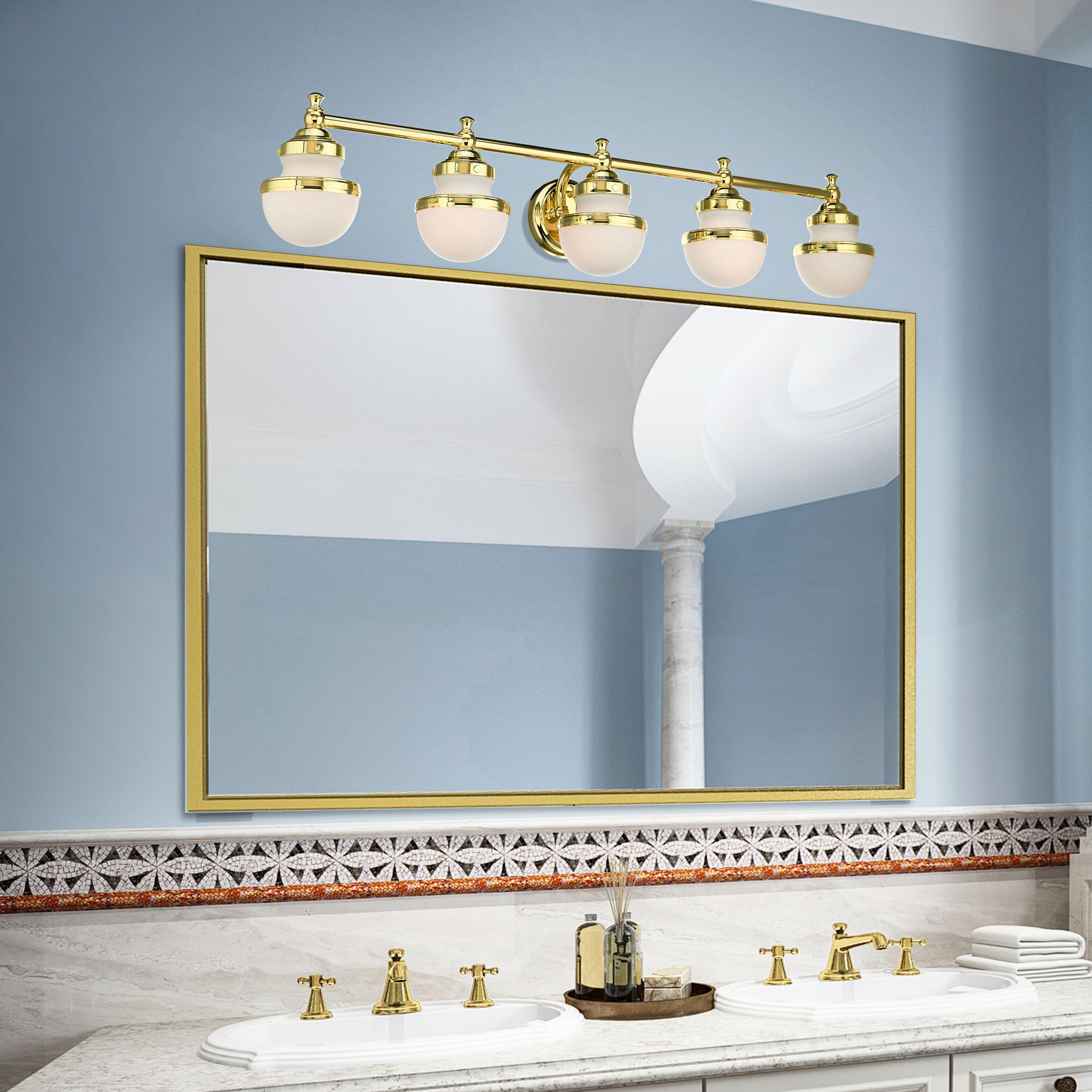 Oldwick 5 Light Polished Brass Bath Vanity