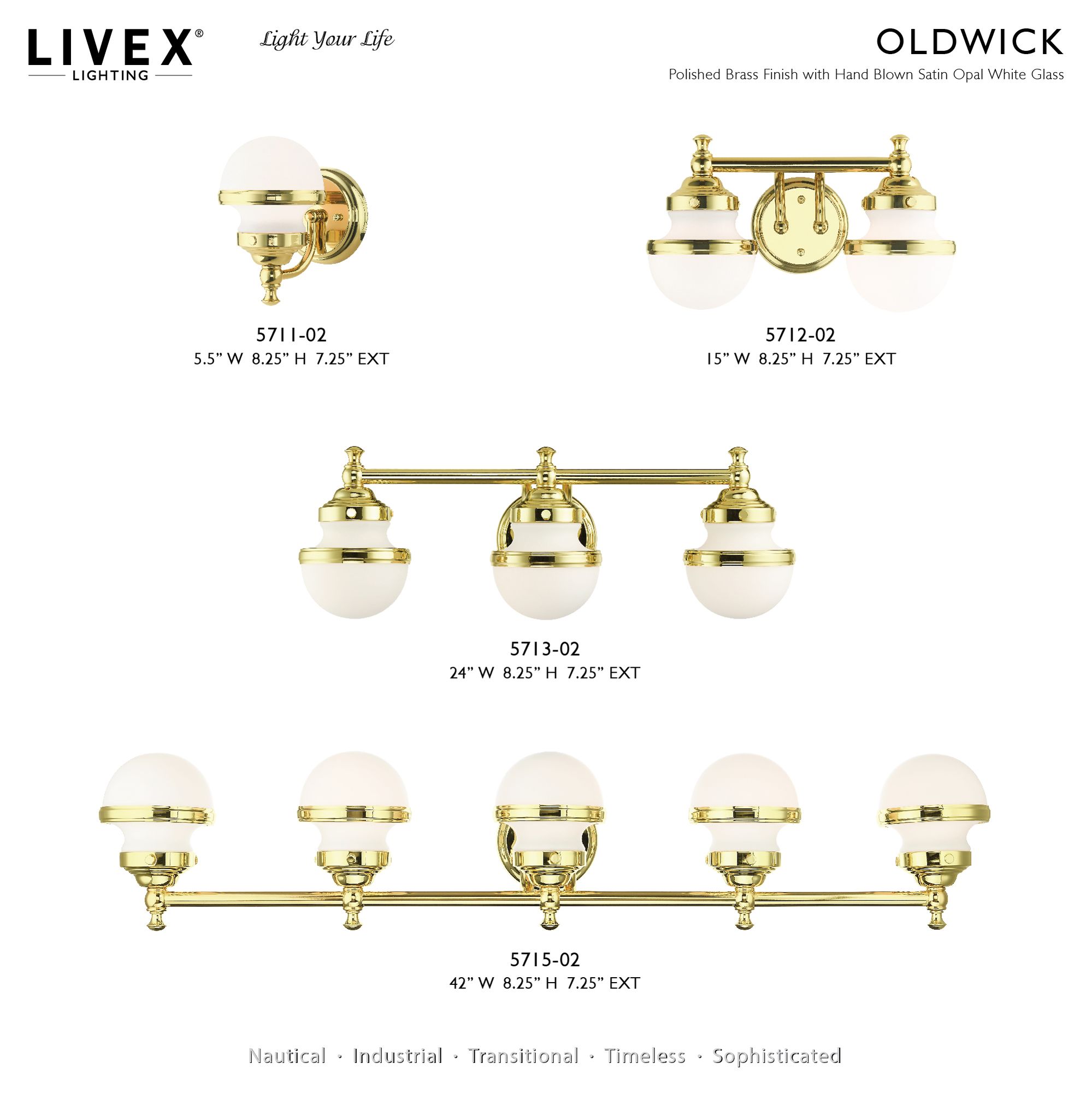 Oldwick 5 Light Polished Brass Bath Vanity