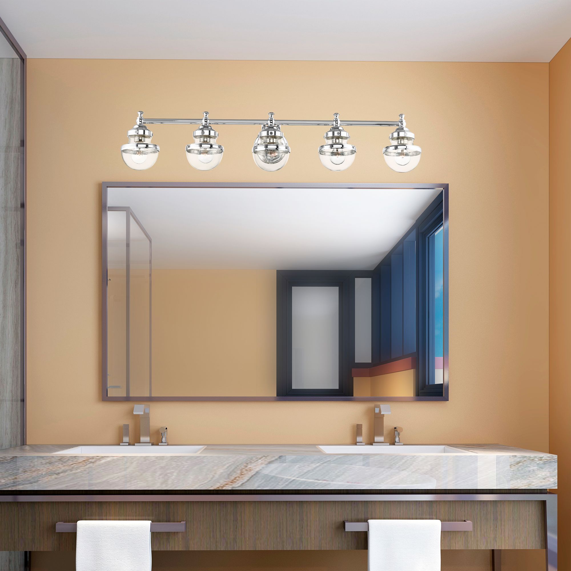 Oldwick 5 Light Polished Chrome Bath Vanity