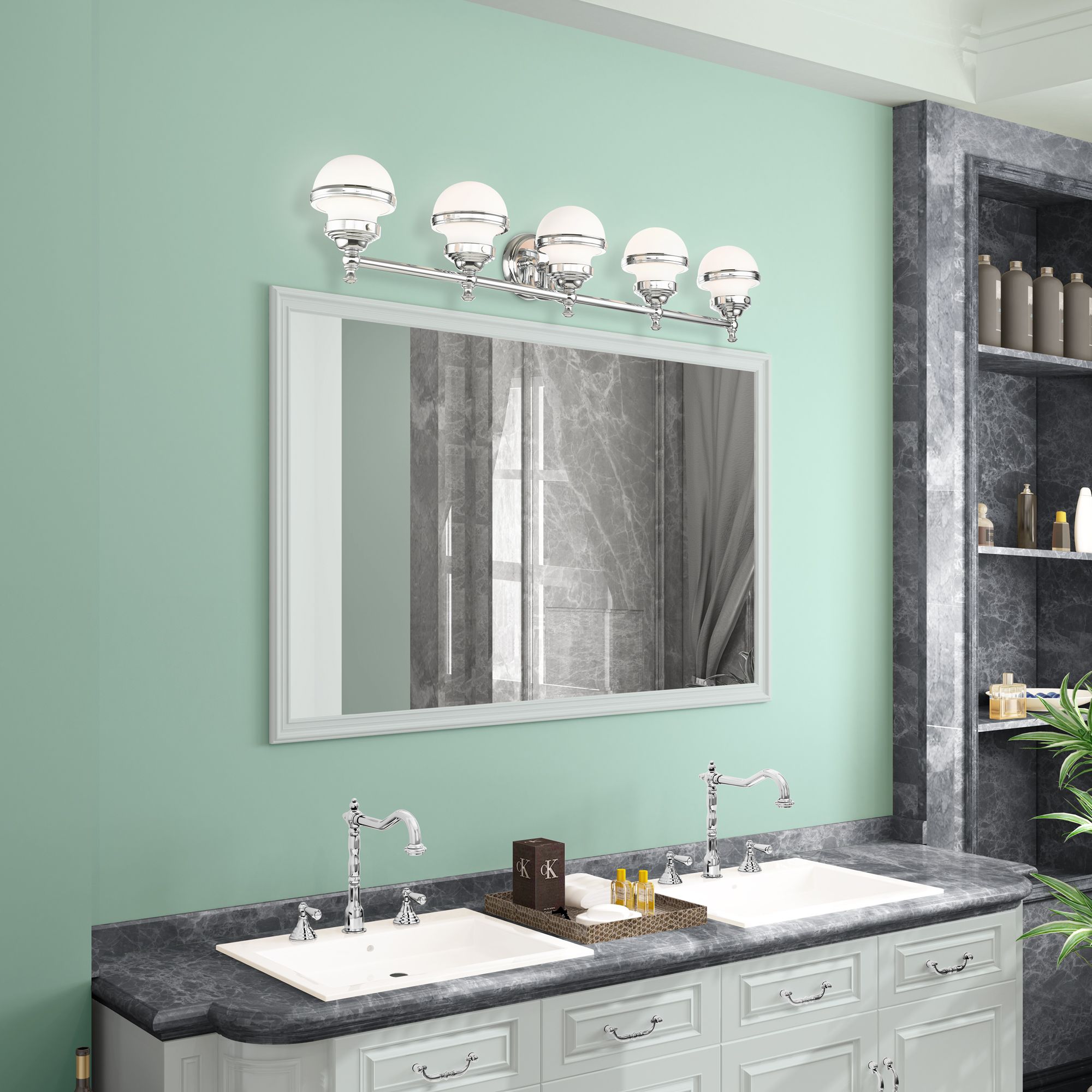 Oldwick 5 Light Polished Chrome Bath Vanity