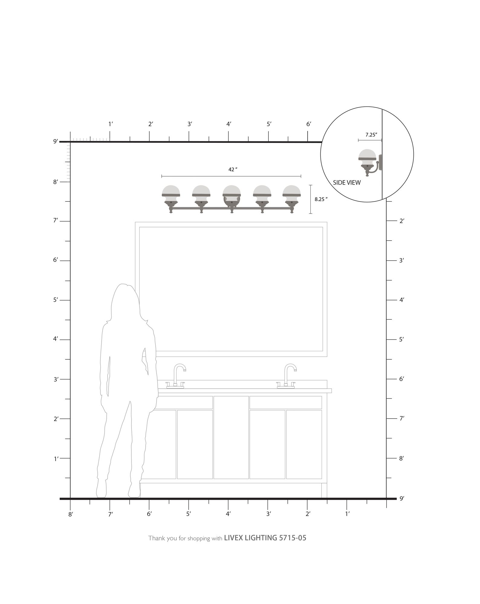 Oldwick 5 Light Polished Chrome Bath Vanity