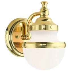 Oldwick 8 1/4" High Polished Brass Wall Sconce