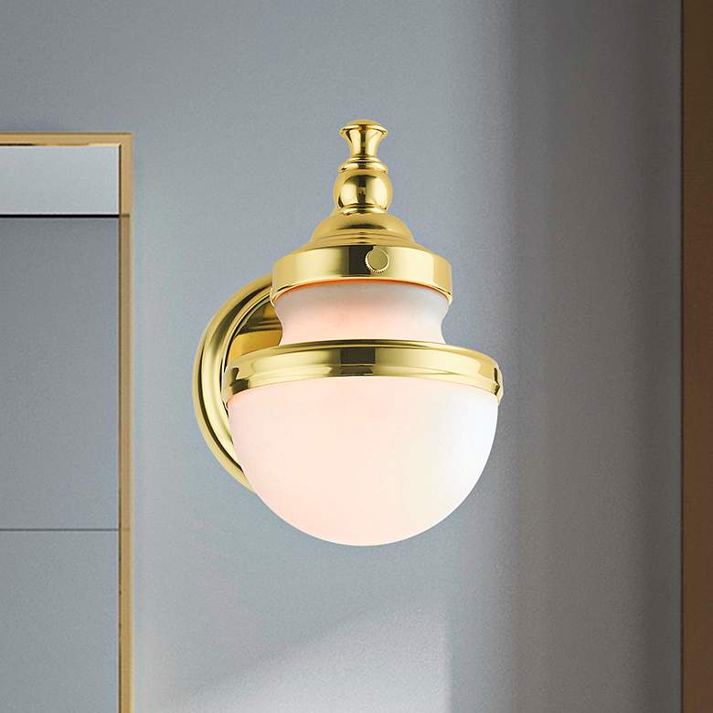 Image 2 Oldwick 8 1/4" High Polished Brass Wall Sconce