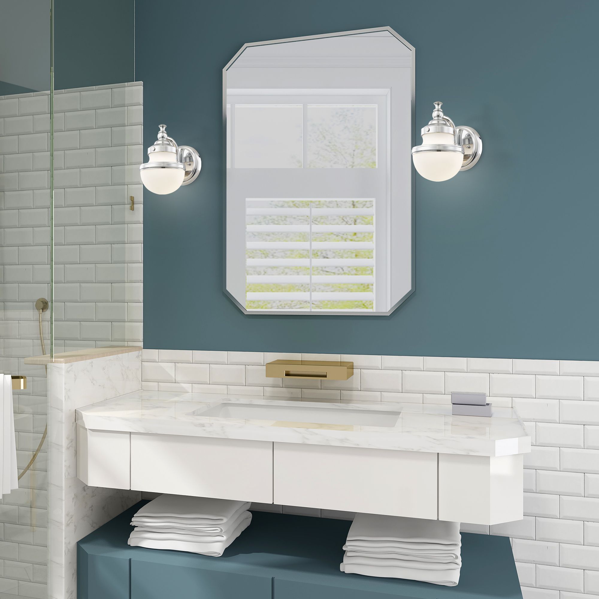 Oldwick 8 1/4" High Polished Chrome Wall Sconce in scene