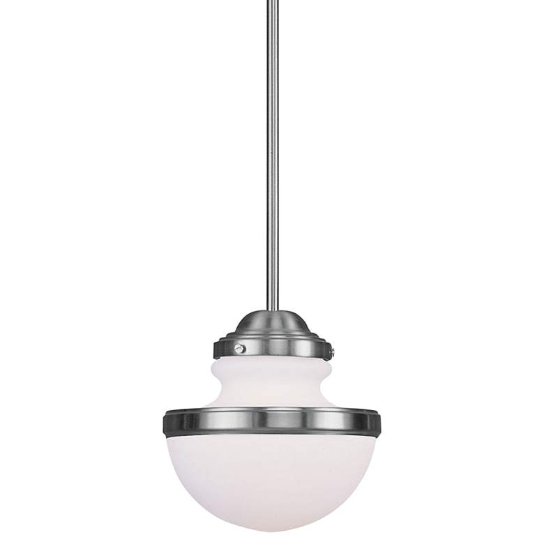 Image 1 Oldwick 8" Wide Brushed Nickel Mini Pendant