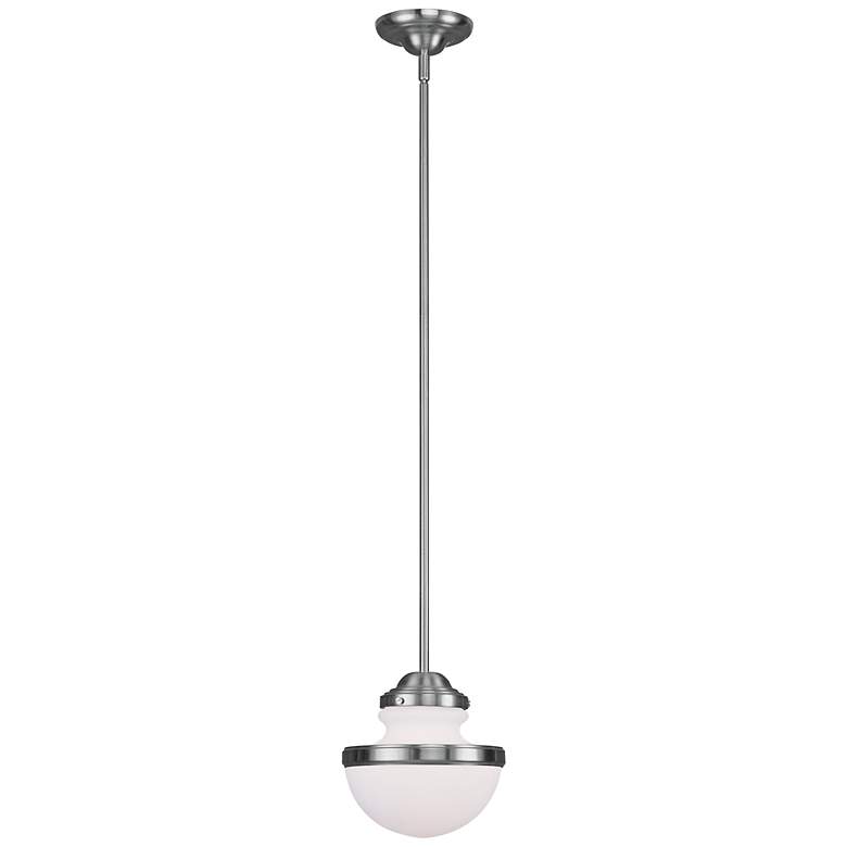 Image 4 Oldwick 8" Wide Brushed Nickel Mini Pendant more views