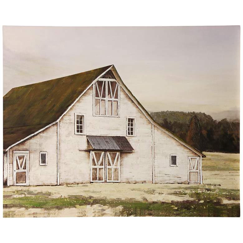 Image 1 Ole Blanc Barn 50" High Hand-Painted Canvas Wall Art