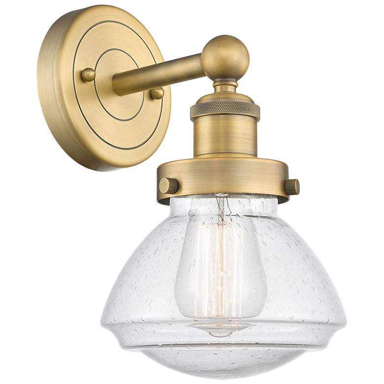 Image 1 Olean 10"High Brushed Brass Sconce With Mercury Shade